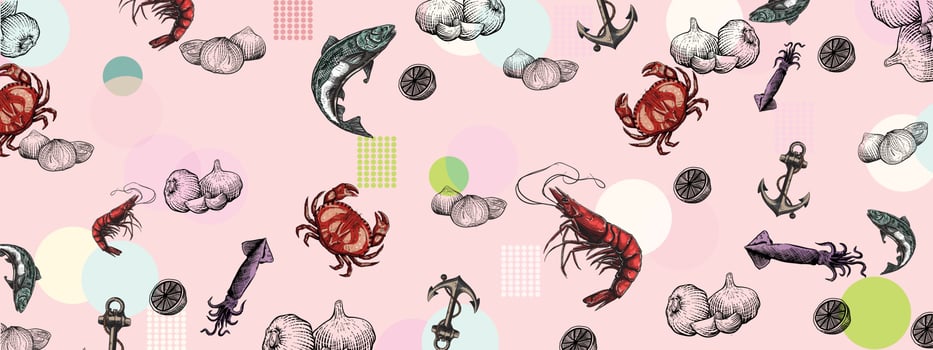 seafood background  illustration vector