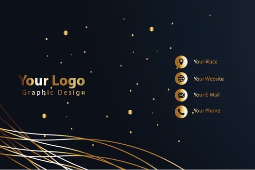 Print business card golden luxury vector