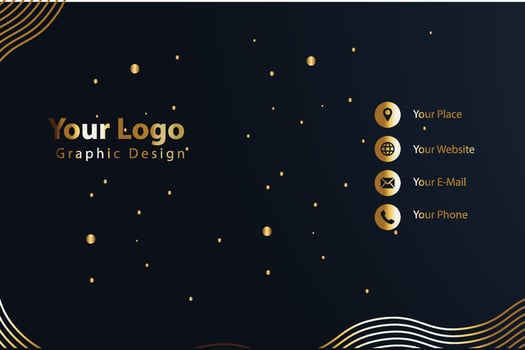 Print business card golden luxury vector