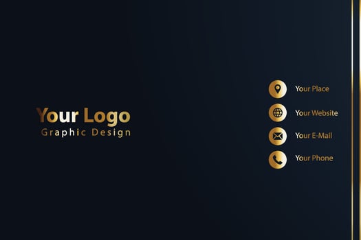 Print business card golden luxury vector