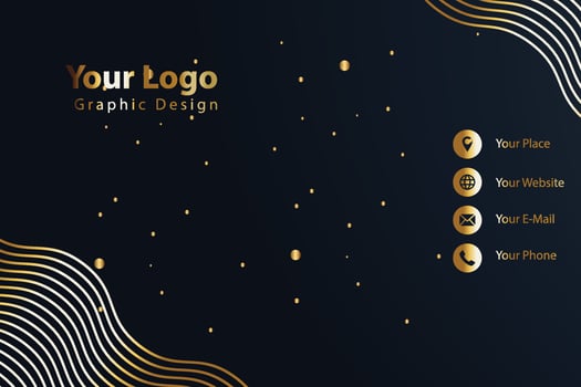 Print business card golden luxury vector