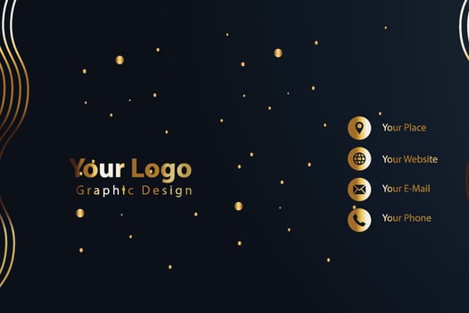 Print business card golden luxury vector