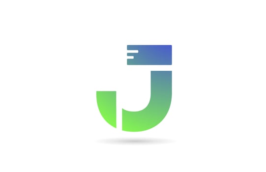 J green alphabet letter icon logo. Creative design for business or company vector