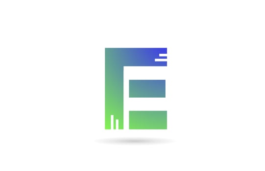 E green alphabet letter icon logo. Creative design for business or company vector