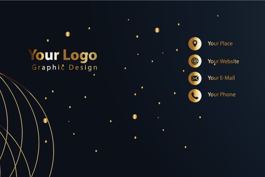 Print business card golden luxury vector