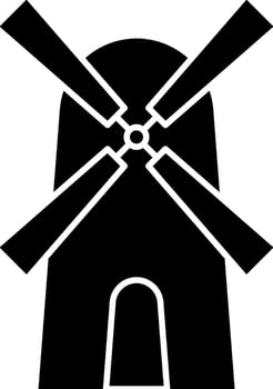 Windmill Spring Glyph Icon Vector
