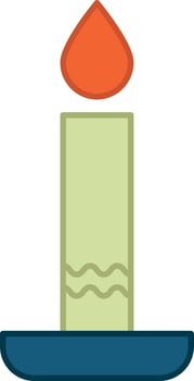 Candle With Cross Filled Outline Icon Vector