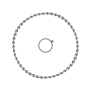 Circular saw blade black icon . vector