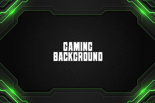 Gaming background black and green with element vector