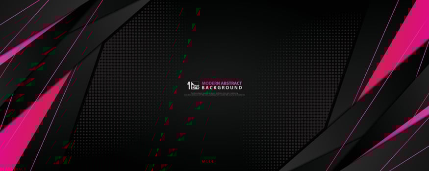 Abstract technology black wide background with gradient pink magenta gradient tech design. illustration vector eps10