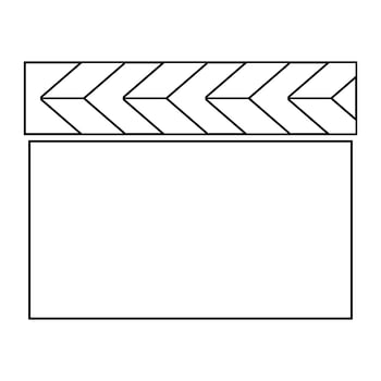 Cinema clapper contour outline line icon black color vector illustration image thin flat style