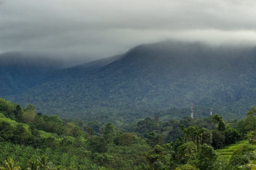 beautiful morning view with beautiful mountain atmosphere photo