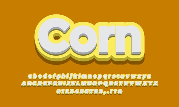 yellow corn color text effect vector
