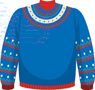 Christmas sweater in cartoon style isolated vector