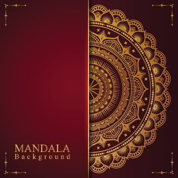 Luxury royal golden mandala background with borders for invitation and wedding card vector