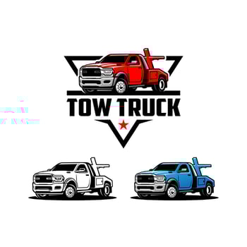 set of tow truck illustration logo vector