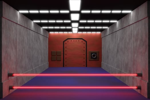 Old offline shooting game scene 3D render illustration photo