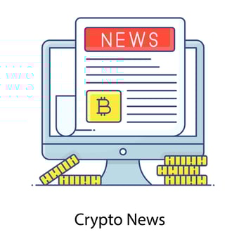 Crypto news concept icon in editable vector