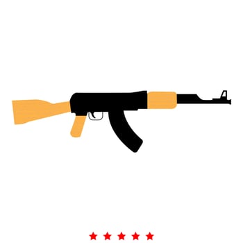Assault rifle icon . Flat style vector