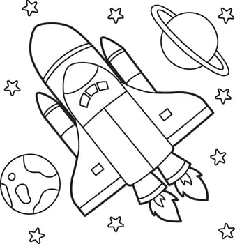 Rocket Coloring Page for Kids vector
