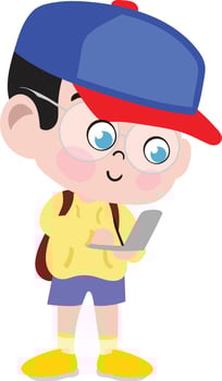 Kindergarten Preschool Girl Dressed as school kid vector