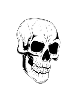 Skull head vector illustration hand drawing