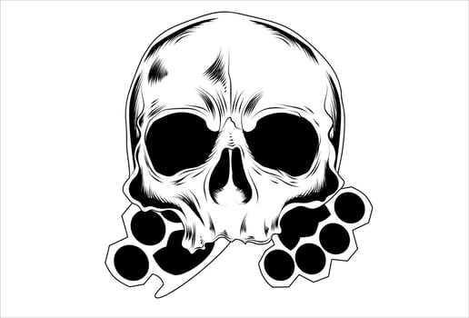 Skull with knuckle vector illustration
