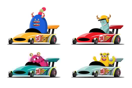 In game competition continue player used high speed car for win in racing game. competition e-sport car racing. vector