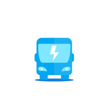 electric bus icon on white, modern ecologic transport vector