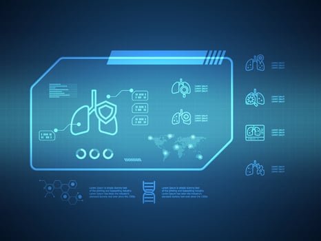 abstract lung protection disease futuristic technology hud display vector