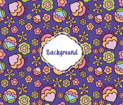 background flowers decoration flat layout vector