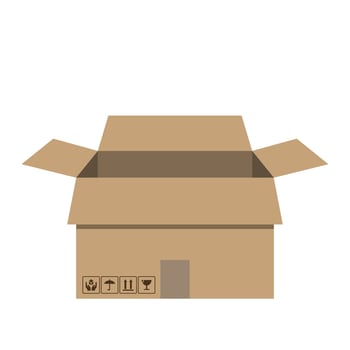 Carton box flat icon vector