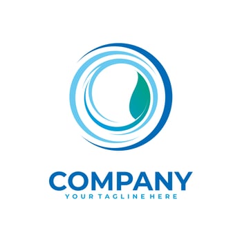 water drops and leaves logo vector