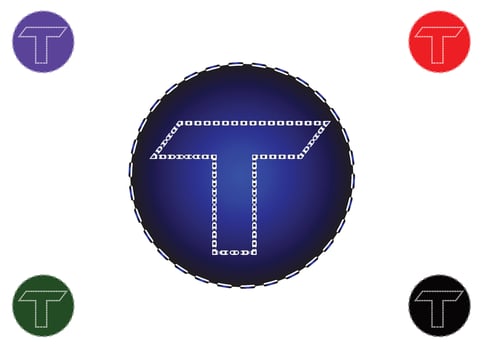 T letter logo and icon design template vector