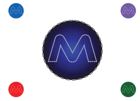 M letter logo and icon design template vector