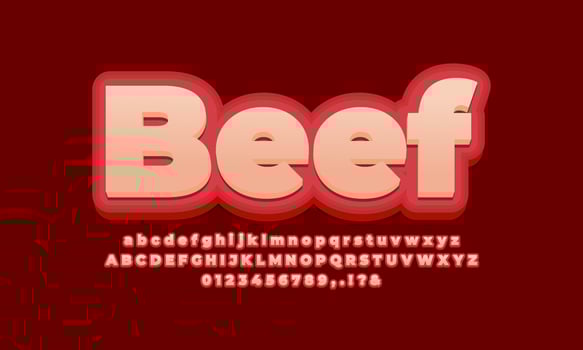 beef text effect design vector