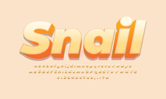 snail color  text effect  design vector
