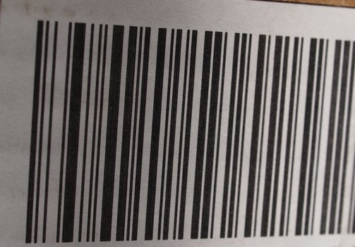 Barcode product identification label photo