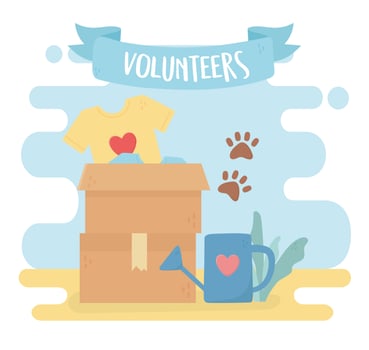 volunteering, help charity clothes ecology animals support vector