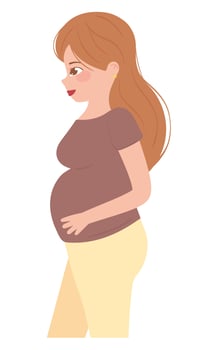 pregnant cute woman vector