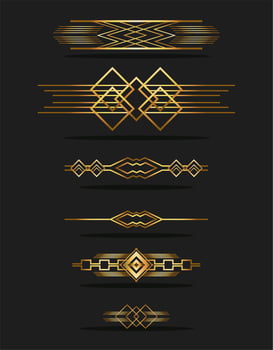 black background art deco frames vector
