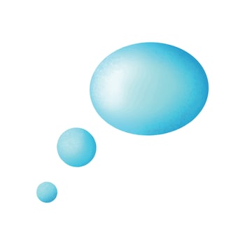 blue thought bubble. vector illustration