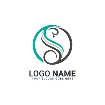 Luxury swan logo design. Editable logo design vector