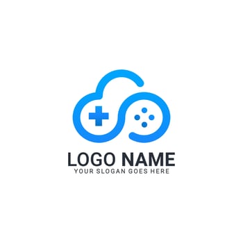 Cloud gaming logo design. Editable modern logo design vector