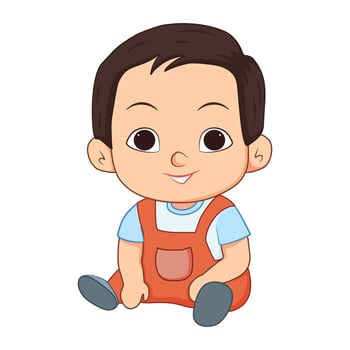 Isolated Cute Baby Boy Clipart Vector Design