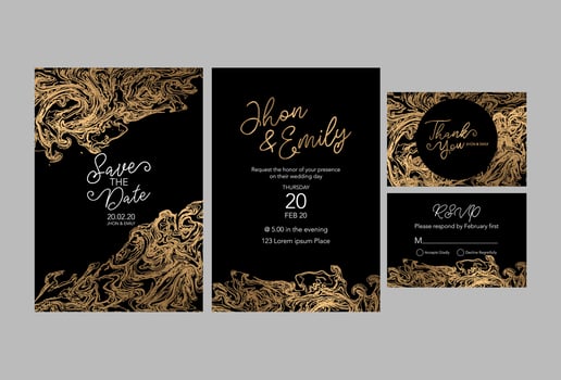 invitation to the wedding, a great celebration of lovers, the bride and groom.background texture luxury liquid marble and gold. for business cards, flyers, flyer, banner, website, paper printing. vector