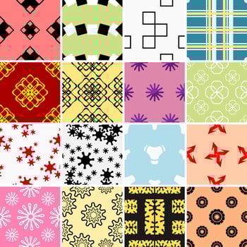 Sixteen Seamless Pattern Collections vector