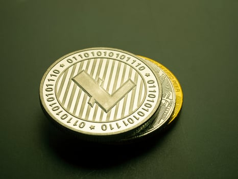 Litecoin digital cryptocurrency coin photo