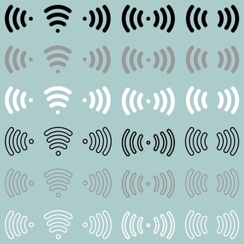 Radio waves wireless radio signal icon. vector
