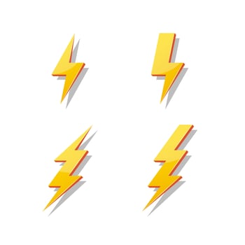 lightning vector set isolated on white background